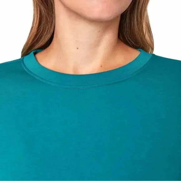 Mondetta Ladies' Scuba Long Sleeve Crewneck Sweatshirt XL Verdigris - Picture 3 of 14